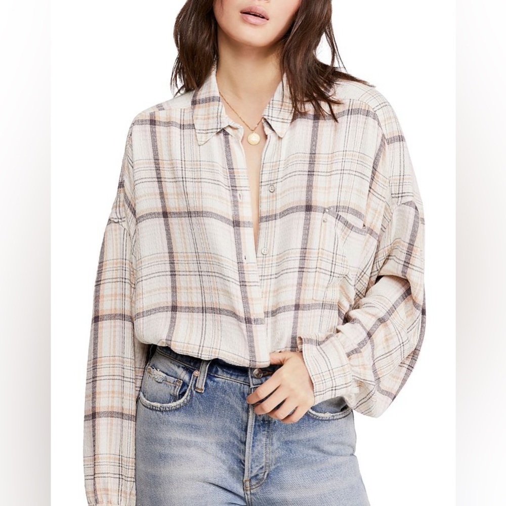 We the Free Oversized Plaid Button-down, Women’s M